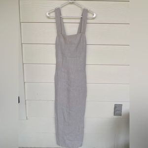 Grey linen maxi dress